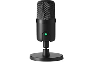 Amazon Basics Mini USB Condenser Microphone for Streaming, Gaming and Podcasting, with Cardioid Pickup, ‎8.6 x 8.6 x 14.7 cm Black