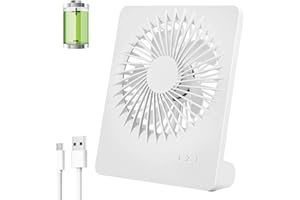 Unipampa Ventilateur Silencieux,Ventilateur USB, Rechargeable Mini Ventilateur Portable, Ventilateur de Table, Petit Ventilateur de Bureau, Table Ventilateur pour Chambre,Bureau,Voyage, 3 Vitesse