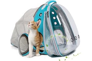 Interfashioner® Large Cat Backpack Carrier, Front & Back Extension Clear Pet Buble Backpack Carrier for Fat Cat Small Dog up to 9kgs, Backpack for Large Cats
