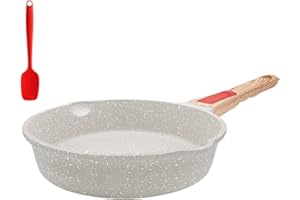 AIKENBBKK Padella Antiaderente padella 20cm Professionali con Manico Rimovibile, Alluminio Padella Compatibile con tutte le stufe, forno sicuro (Bianco)