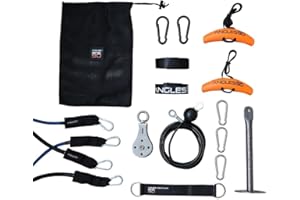 Full Set - set per l'allenamento della forza per tutto il corpo, portabile in palestra, a casa, viaggi, attività all'aperto, incl. Angles90 Grips, Sling Trainer, Resistance Bands & Cable Pulley