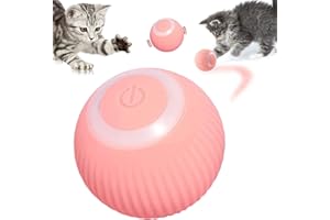 Shengruili Interaktives Katzenspielzeug Ball,Katzenspielzeug Ball Elektrisch,360° Selbstdrehender Elektrisch Ball,USB Wiederaufladbares Katzenball mit LED Licht,Smart Interactive Cat Ball
