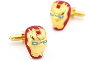 BEAUX BIJOUX Coppia di gemelli per camicia da uomo, motivo: Iron Man