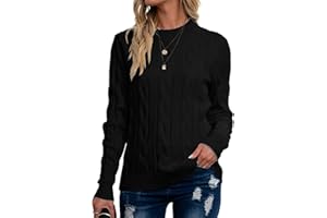 Breampot Pullover Damen Casual Strickpullover Winter Rundhals Lose Pulli Warm Outwear Pullover Oberteile