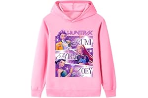 Moollyfox Huntrix - Felpa con cappuccio per bambini, con stampa a caricatura, alla moda, casual, con cappuccio, per ragazzi e ragazze