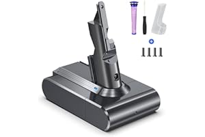 6,000mAh ButurePre Batteria Dyson V7, Batteria per Dyson V7 SV11 Absolute/Fluffy/Animal Aspirapolvere, 21.6V avec con 1 Pre-filtro e 1 Post-filtro