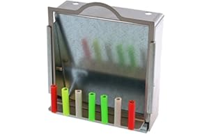 shoot-club24 Edelstahl Scheibenkasten/Kugelfang + Tonröhrchen und Plastikröhrchen Adapter 14x14 + 250 Röhrchen aus Plastik