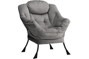 ‎HOLLYHOME HollyHOME Ohrensessel Sessel Wohnzimmer & Schlafzimmer Samt Relaxsessel Lesesessel Armlehnensessel Lounge Sessels, Dunkelgrau