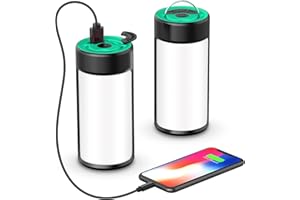 CT CAPETRONIX Camping Lights, Rechargeable LED Camping Lanterns with 400LM 5 Light Modes Water-Resistant, Portable Emergency Tent Lights for Camping Power Cuts Hiking, (Lake Blue, 2-Pack)