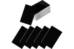 100 Stück Blanko-Visitenkarten aus Metall, MaehSab 0,2 mm Aluminium Laser gravierte schwarze Namenskarte, metallische Büro-Namenskarten DIY Geschenk, VIP-Karten DIY (86 x 54 mm)