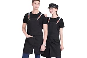 Theuwnee® Grembiule, Grembiule da cucina impermeabile con tasche, grembiule da cucina regolabile, grembiule da griglia, grembiule da bibita, grembiule da cucina di qualità professionale, 67 x 72 cm