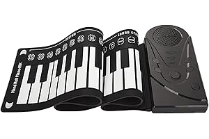 LARZIE Tastiera Portatile Pieghevole Digitale bambini, Carry-on Mano Roll Piano Tasti Pianoforte Controller per Elettronica a Arrotolabile con Brani Dimostrativi Bambini Principianti Portable Keys Rotolo di