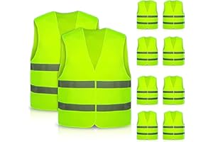 ‎DELAMIYA Delamiya Warnwesten Auto 10er, Warnwesten Pannenweste Warnweste, 360° Reflektierend Warnweste Auto, KFZ Pannenhilfe Warnwesten für Autofahrern Fahrern Arbeitskräften (10)