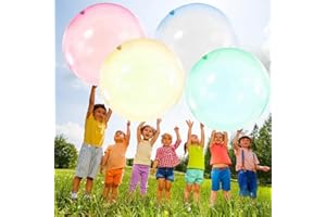 Vercico 4 palline a bolle XXL, grandi palloncini gonfiabili, per bambini, spiaggia, piscina, giardino, feste, aggiornamento, colore casuale