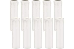 DiCUNO E14 tuleja do świecy 25 x 100 mm, biała, tworzywo sztuczne, oprawka do żyrandola, świec, lampa ścienna, klosze wiszące, 10 sztuk