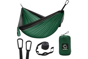 ‎GRASSMAN Hängematte Camping - Hängematte 2 Personen, Ultraleichte Outdoor Hängematte, Perfektes Camping Geschenke, Camping Hängematte Outdoor mit 2 Premium Baumgurten + 2 Karabiner