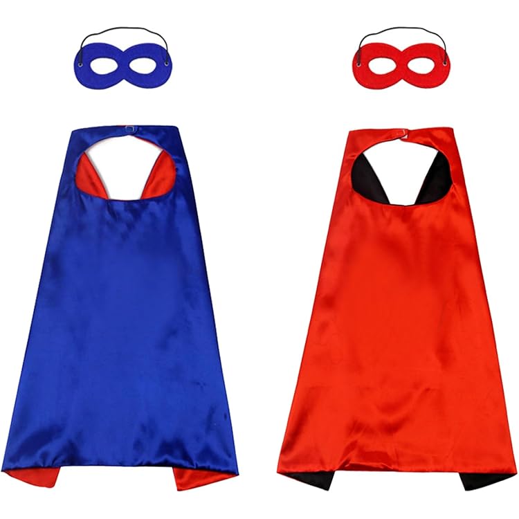 Costume Fête Enfant Cape Et Masque Héros Halloween - Déguisement Enfant Fête Déguisée Cape Super-héros Enfant