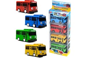 FCXVXCL 4PCS Mini Coach Model Pull Back Cars - Diecast Pull Back Bus Toy Vehicles Set - Friction Powered City Play Vehicle Toy Set for Kids Gifts