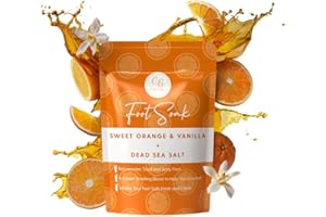 CalmGenix Foot Soak for Foot Spa with Tea Tree Oil, Dead Sea Salt and Essential Oils | Sweet Orange & Vanilla Fragrance | Foot Soak for Hard Skin | Nail Soak Foot Exfoliator | Fungal Nail Feet Care