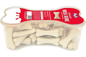 Drools Absolute Dog Bone Treats, Milk Flavour 600g 40peices Jar, All Life Stages