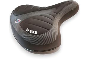 all-around24 Siodełko rowerowe, komfortowe siodełko rowerowe, szerokie, damskie, męskie, czarne, typ E-Bike, ergonomiczne, amortyzujące wstrząsy, oddychające, wodoszczelne, wygodne siodełko rowerowe