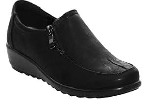 Cushion Walk Ladies Black Loafer Flats Shoes UK Sizes 4-8