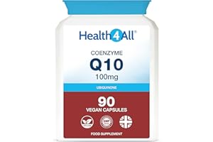Health4All CoQ10 100mg per Capsule, 90 Capsules 3 Months Supply, Pure Grade CoEnzyme Q10 Ubiquinone Supplement for Heart, Energy & Brain, Vegan CoQ10 Supplement | Made in UK