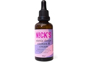 N!CK'S NICKS Cookies & Cream Stevia Drops (50ml) Sugar Free Zero Calorie Liquid Flavoured Keto Sweetener Gluten Free Low Carb Sugar Substitute Alternative