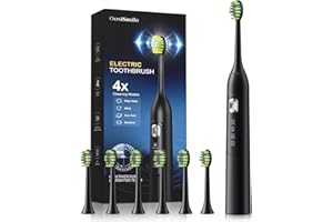 ‎OASISMILE OasiSmile Y05 Elektrische Schallzahnbürste 2025, 42.000 VPM Tiefenreinigung, 4 Modi mit 6 Ersatzbürsten für Sauberen Mund, 120 Tage Akku, IPX7 Wasserdicht Zahnbürste Elektrisch mit 2 Min Smart Timer