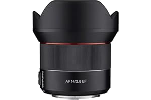 Samyang 8008 AF 14mm F2,8 EF für Canon EF Objektiv I Weitwinkel mit 116,6° Bildwinkel & präzisem Autofokus I Festbrennweite für alle Spiegelreflex Canon EF Vollformat & APS-C Kameras I Metallgehäuse