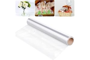 BLUVAST Papier cadeau transparent 80 cm x 30 m Convient pour mariages, fleuristes, anniversaires