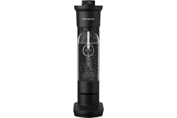 GROHE Blå Fizz vattenkarbonator med ett tryck karbonisering, CO₂ ingår inte, vattenflaska 850 ml BPA-fri, injektionsmunstycke i rostfritt stål, svart, 31943K00