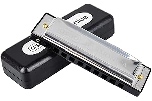 ASAB Classic Harmonica for Adults & Kids - 10 Hole Mouth Organ Tuned to C - Blues & Folk Music Gift