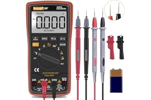 KJZEEX Digital Multimeter mit Automatischer Bereichswahl - hintergrundbeleuchtetem Zähler Multitestgerät Spannungsprüfer Automatisch Umschaltendes Elektronisches Messgerät (18B)