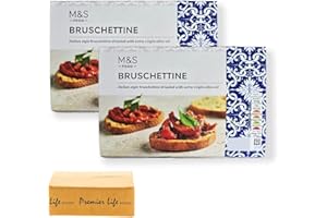 PREMIER LIFE STORE M&S Italian Toasted Ciabatta Bread Bruschettine, Toasted Ciabatta with Extra Virgin Olive Oil, 125g, Vegan (2 Pack)