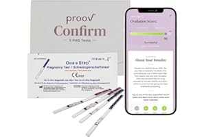 Proov Confirm Progesterone Testing Strips (+ Insight APP) 5 Test Pack, & 2 x One Step Pregnancy Test Strips 10miu, Complete PdG Test Pack to Successful Confirm Ovulation & Pregnancy