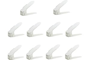 DEULINE 10 x Verstellbarer Schuhschlitz Schuhregal Schuhstapler schuhaufbewahrung Schuhorganizer Schuhhalter Farbe: Weiss 521131