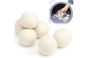 TMRBBESTY Palline Per Asciugatrice di Lana,Palline per La Pulizia Dell'asciugatrice,Palline per Asciugatrice,Ammorbidente Naturale,Riutilizzabile,Riduce Le Rughe,Risparmia Tempo di Asciugatura,6PCS