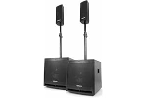 VONYX VX1000BT - Système Triphonique 2.2 avec Micro, Puissance de 1 000W, Idéal pour Les Soirées et Évènements, BT/MP3/SD/USB/AUX