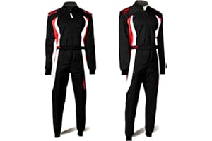 SPEED RACEWEAR Speed Cordura Atlanta CS-3 - Mono de karting, color negro, blanco y rojo