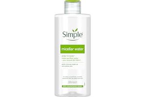 Simple Kind to Skin Cleansing Water Micellar 90% hydration boost facial cleanser and makeup remover, 200ml