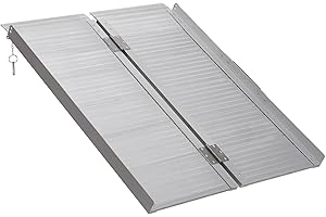 HOMCOM 3ft Folding Aluminum Wheelchair Ramp Scooter Portable Mobility Assist Suitcase Access Aid Disabled