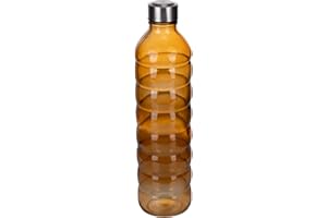 Villa d'Este Home Tivoli 1996 Set 3 Bottiglia acqua 1,25 l in vetro, tappo in plastica PP e acciaio inox, Dulce de Leche