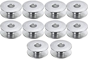 Trimming Shop Sewing Machine Bobbin Spool Universal Fits Most Brands, Brother, Singer, Janome, Newhome, Juki, Consew, Mainly Made for Household, Industrial Sewing Machine, Silver, 10pcs