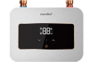 COMFEE' CWH3.5EA1W Mini Durchlauferhitzer 3,6 kW für Handwaschbecken, Elektrische Durchlauferhitzer Klein 230V Untertisch, Elektronisch geregelt, Druckfest, Sofortige Warmwasserbereitung, Platzsparend