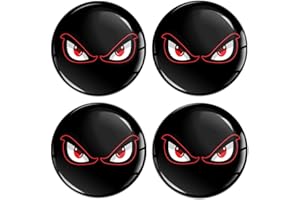 SkinoEu® 4 x 60mm 3D Silicona Adhesivo Pegatinas Stickers Universal Tapas De Rueda De Centro Tapacubos para Coche Auto Tuning Brillo No Fear Eyes A 4060