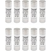 JZK 10 Pieces Ceramic Fuses 32 Amp 32A R015 RT18 10 x 38 500V Cylindrical Ceramic Tube Fuse