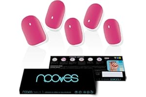 NOOVES - Láminas de Gel para Uñas|Barbie Girl | Rosa 20 uds, Uñas de Gel Semicuradas Premium, Gel Nail Stickers,Pegatinas Uñas de Gel, Incluye 1 Lima de Uñas y 1 Palito de Naranjo, Vegano