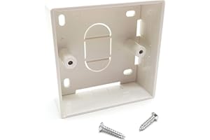 LILMACC Surface Mount Back Box for Network Wallplate Ethernet Faceplate 1 Gang 32mm White (Single Gang 86 x 86 x 32 mm) With Fixing Screws!