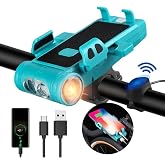 5in1 Bisiklet Feneri Şarjlı Telefon Tutucu+Korna +Sis Farı 3500 Mah PowerBank Scooter Lambası Yeşil